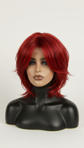 Runway Red layered bob wig