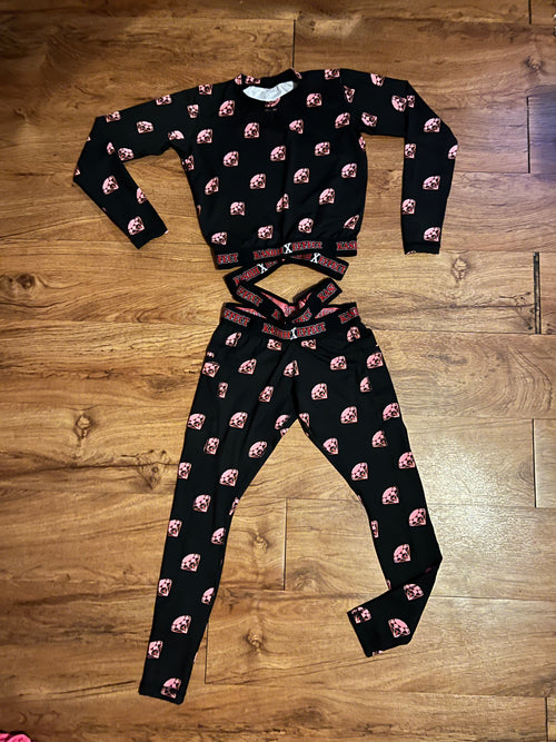 2pc Diamond Elastic Long Sleeve + Leggings
